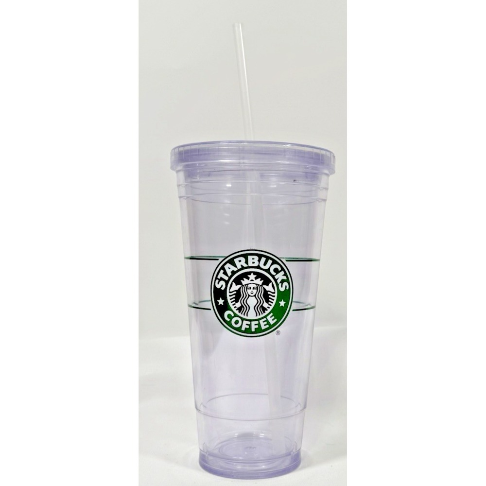 Starbucks Cold Tumbler 20oz Clear 2010 Classic Logo Acrylic Straw Cup